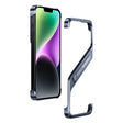 For iPhone 14 S-shaped Stand Frameless Metal Phone Case(Grey) - iPhone 14 Cases by PMC TechLife | Online Shopping South Africa | PMC TechLife | Buy Now Pay Later Mobicred