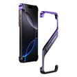 For iPhone 16 Pro S-shaped Stand Frameless Metal Phone Case(Black Purple) - iPhone 16 Pro Cases by PMC TechLife | Online Shopping South Africa | PMC TechLife | Buy Now Pay Later Mobicred