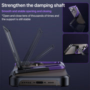For iPhone 15 Pro Max S-shaped Stand Frameless Metal Phone Case(Grey)
