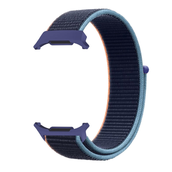 For Samsung Galaxy Watch Ultra 47mm Plastic Connector Nylon Loop Watch Band(Dark Navy Bblue)