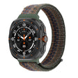 For Samsung Galaxy Watch Ultra 47mm Plastic Connector Nylon Loop Watch Band(Dark Green Orange) - Watch Bands by PMC TechLife | Online Shopping South Africa | PMC TechLife | Buy Now Pay Later Mobicred