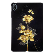 For Huawei MatePad SE 11 2024 Color Painting Pattern Smart Tablet TPU Case(Golden Rose)