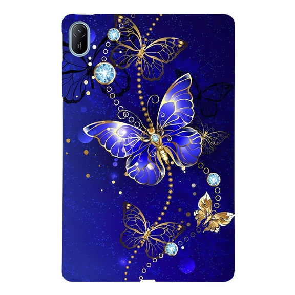 For Huawei MatePad SE 11 2024 Color Painting Pattern Smart Tablet TPU Case(Blue Butterfly)