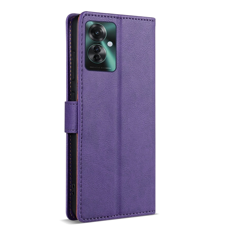 For OPPO Reno11 F 5G N.BEKUS CSJ-P1 Solid Color Leather Phone Case(Purple) - OPPO Cases by N.BEKUS | Online Shopping South Africa | PMC Jewellery | Buy Now Pay Later Mobicred