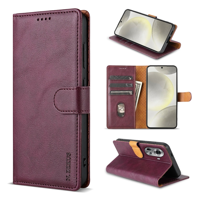 For OPPO Reno11 Pro 5G Global N.BEKUS CSJ-P1 Solid Color Leather Phone Case(Wine Red) - free shipping - PMC Jewellery - Order now!