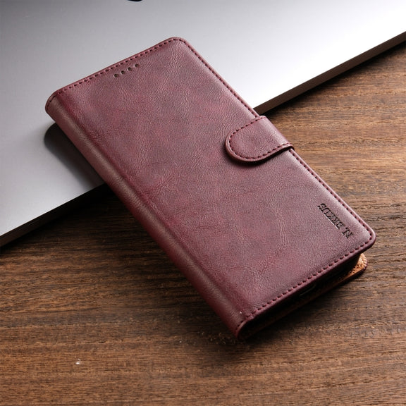 For OPPO Reno11 Pro 5G Global N.BEKUS CSJ-P1 Solid Color Leather Phone Case(Wine Red)