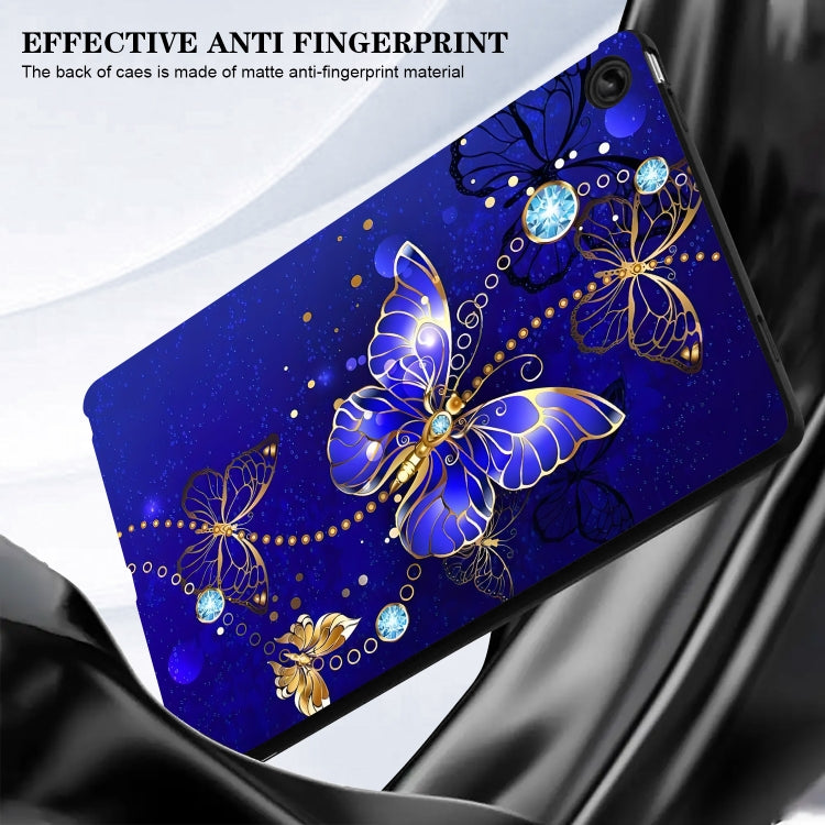For Lenovo Tab M11 / Xiaoxin Pad 2024 Color Painting Pattern Smart Tablet TPU Case(Blue Butterfly) - Lenovo by PMC Jewellery | Online Shopping South Africa | PMC Jewellery | Buy Now Pay Later Mobicred