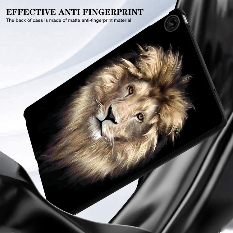 For Lenovo Tab M11 / Xiaoxin Pad 2024 Color Painting Pattern Smart Tablet TPU Case(Lion) - Lenovo by PMC Jewellery | Online Shopping South Africa | PMC Jewellery | Buy Now Pay Later Mobicred