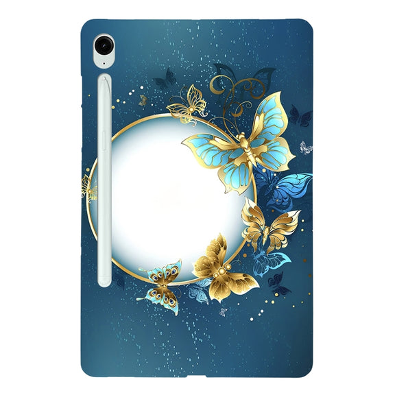 For Samsung Galaxy Tab S9 / S9 FE Color Painting Pattern Smart Tablet TPU Case(Butterfly Circle)