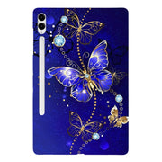 For Samsung Galaxy Tab S9+ / S9 FE+ Color Painting Pattern Smart Tablet TPU Case(Blue Butterfly)