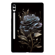 For Samsung Galaxy Tab S9+ / S9 FE+ Color Painting Pattern Smart Tablet TPU Case(Black Rose)