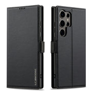 For Samsung Galaxy S24 Ultra 5G LC.IMEEKE L1 Series Frosted Fine Texture PU Phone Case(Black)