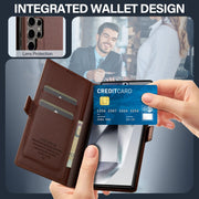 For Samsung Galaxy S24 Ultra 5G LC.IMEEKE L1 Series Frosted Fine Texture PU Phone Case(Brown)