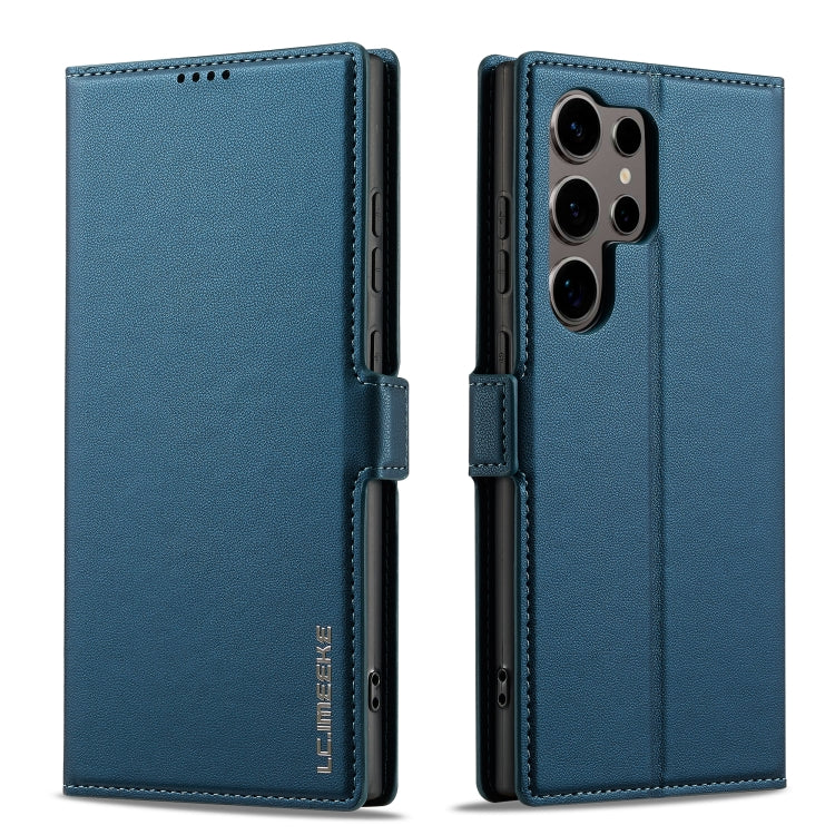 For Samsung Galaxy S24 Ultra 5G LC.IMEEKE L1 Series Frosted Fine Texture PU Phone Case(Blue)