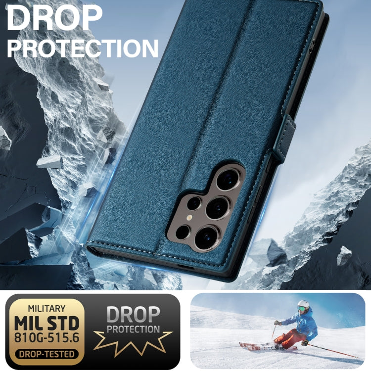 For Samsung Galaxy S24 Ultra 5G LC.IMEEKE L1 Series Frosted Fine Texture PU Phone Case(Blue)