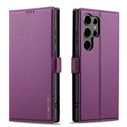For Samsung Galaxy S24 Ultra 5G LC.IMEEKE L1 Series Frosted Fine Texture PU Phone Case(Purple)