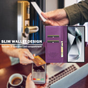 For Samsung Galaxy S24 Ultra 5G LC.IMEEKE L1 Series Frosted Fine Texture PU Phone Case(Purple)