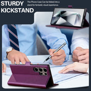 For Samsung Galaxy S24 Ultra 5G LC.IMEEKE L1 Series Frosted Fine Texture PU Phone Case(Purple)