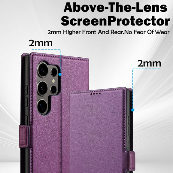 For Samsung Galaxy S24 Ultra 5G LC.IMEEKE L1 Series Frosted Fine Texture PU Phone Case(Purple)