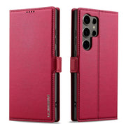 For Samsung Galaxy S24 Ultra 5G LC.IMEEKE L1 Series Frosted Fine Texture PU Phone Case(Red)