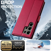For Samsung Galaxy S24 Ultra 5G LC.IMEEKE L1 Series Frosted Fine Texture PU Phone Case(Red)