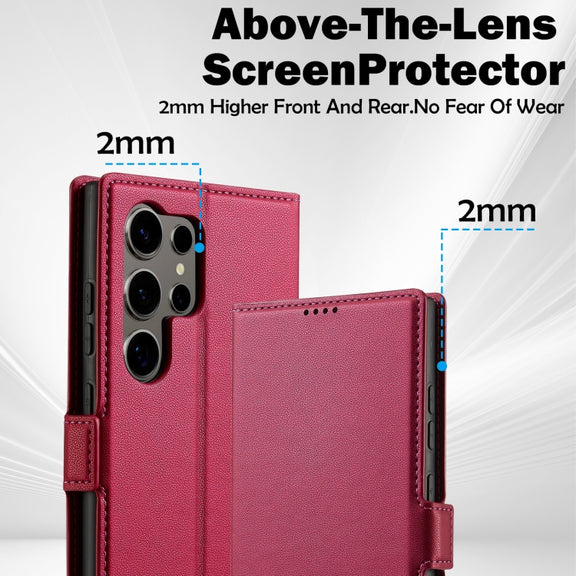 For Samsung Galaxy S24 Ultra 5G LC.IMEEKE L1 Series Frosted Fine Texture PU Phone Case(Red)