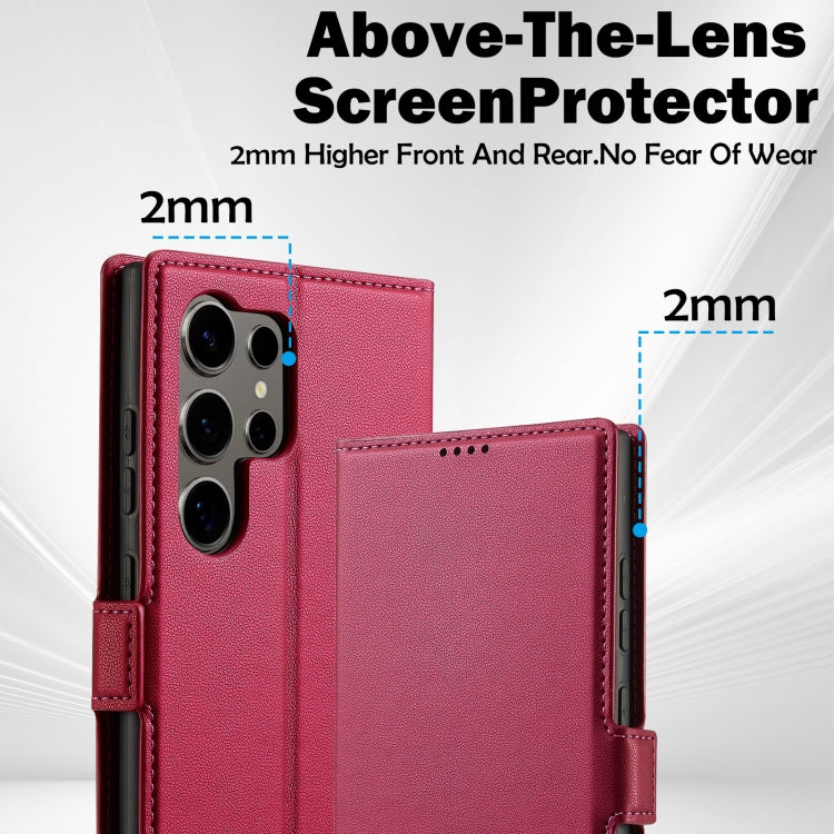 For Samsung Galaxy S24 Ultra 5G LC.IMEEKE L1 Series Frosted Fine Texture PU Phone Case(Red)
