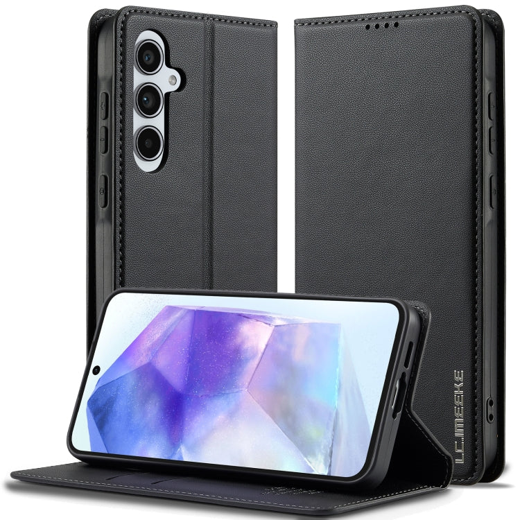 For Samsung Galaxy S24 FE 5G LC.IMEEKE L1 Series Frosted Fine Texture PU Phone Case(Black) - free shipping - PMC Jewellery - Order now!