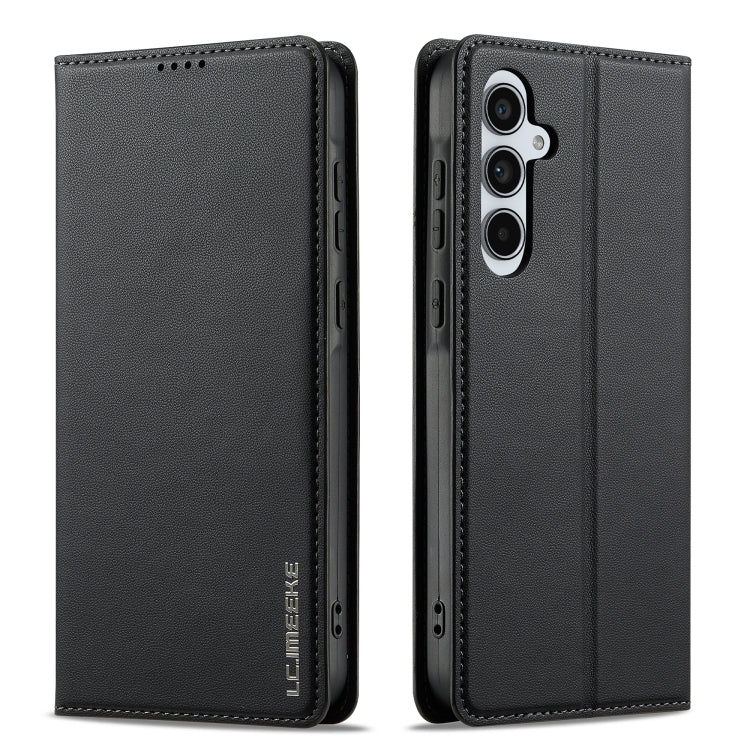 For Samsung Galaxy S24 FE 5G LC.IMEEKE L1 Series Frosted Fine Texture PU Phone Case(Black) - free shipping - PMC Jewellery - Order now!