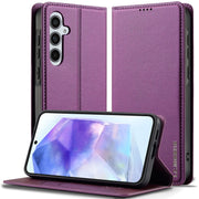 For Samsung Galaxy S24 FE 5G LC.IMEEKE L1 Series Frosted Fine Texture PU Phone Case(Purple)