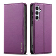 For Samsung Galaxy S24 FE 5G LC.IMEEKE L1 Series Frosted Fine Texture PU Phone Case(Purple)
