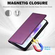 For Samsung Galaxy S24 FE 5G LC.IMEEKE L1 Series Frosted Fine Texture PU Phone Case(Purple)