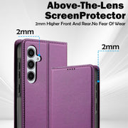 For Samsung Galaxy S24 FE 5G LC.IMEEKE L1 Series Frosted Fine Texture PU Phone Case(Purple)