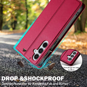 For Samsung Galaxy S24 FE 5G LC.IMEEKE L1 Series Frosted Fine Texture PU Phone Case(Red)