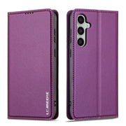 For Samsung Galaxy S24 5G LC.IMEEKE L1 Series Frosted Fine Texture PU Phone Case(Purple)