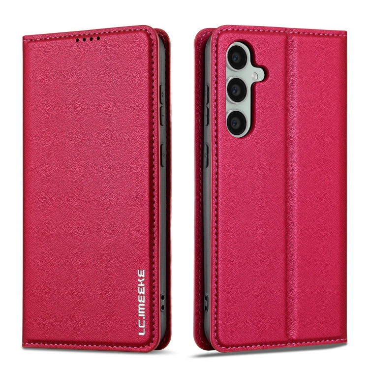 For Samsung Galaxy S24 5G LC.IMEEKE L1 Series Frosted Fine Texture PU Phone Case(Red)