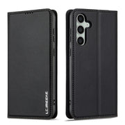 For Samsung Galaxy S24+ 5G LC.IMEEKE L1 Series Frosted Fine Texture PU Phone Case(Black)