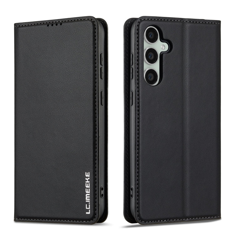 For Samsung Galaxy S24+ 5G LC.IMEEKE L1 Series Frosted Fine Texture PU Phone Case(Black)
