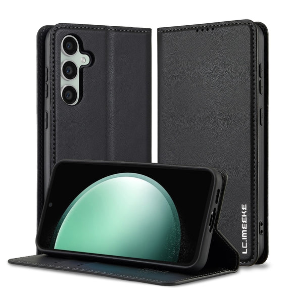 For Samsung Galaxy S24+ 5G LC.IMEEKE L1 Series Frosted Fine Texture PU Phone Case(Black)