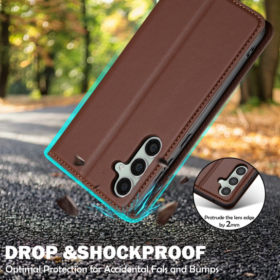 For Samsung Galaxy S24+ 5G LC.IMEEKE L1 Series Frosted Fine Texture PU Phone Case(Brown)