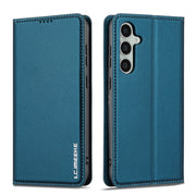 For Samsung Galaxy S24+ 5G LC.IMEEKE L1 Series Frosted Fine Texture PU Phone Case(Blue)