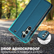 For Samsung Galaxy S24+ 5G LC.IMEEKE L1 Series Frosted Fine Texture PU Phone Case(Blue)