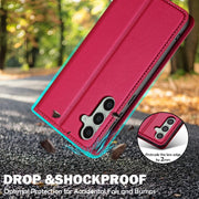 For Samsung Galaxy S24+ 5G LC.IMEEKE L1 Series Frosted Fine Texture PU Phone Case(Red)