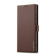 For Samsung Galaxy S25 Ultra 5G LC.IMEEKE L1 Series Frosted Fine Texture PU Phone Case(Brown)