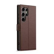 For Samsung Galaxy S25 Ultra 5G LC.IMEEKE L1 Series Frosted Fine Texture PU Phone Case(Brown)