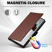 For Samsung Galaxy S25 Ultra 5G LC.IMEEKE L1 Series Frosted Fine Texture PU Phone Case(Brown)