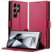 For Samsung Galaxy S25 Ultra 5G LC.IMEEKE L1 Series Frosted Fine Texture PU Phone Case(Red)