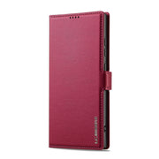 For Samsung Galaxy S25 Ultra 5G LC.IMEEKE L1 Series Frosted Fine Texture PU Phone Case(Red)