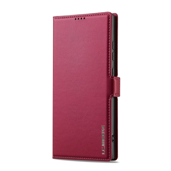 For Samsung Galaxy S25 Ultra 5G LC.IMEEKE L1 Series Frosted Fine Texture PU Phone Case(Red)