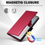 For Samsung Galaxy S25 Ultra 5G LC.IMEEKE L1 Series Frosted Fine Texture PU Phone Case(Red)